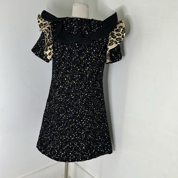 Louis Vuitton Multicolor Ruffle Mix Print Tweed Japan Exclusive Mini Dress - Picture 6 of 9
